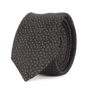 Yves Saint Laurent SAINT LAURENT PARIS YSL Jacquard Narrow Tie, Black, Men's,...
